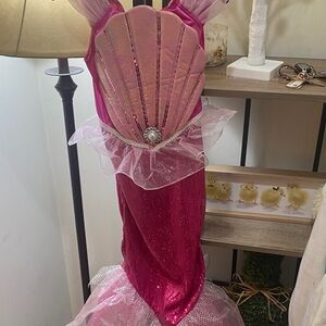 Pink Sparkle Mermaid Costume with Shell Back